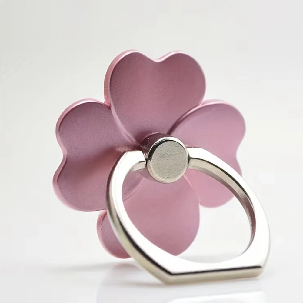 Universal Lucky Clover Metal Cell Phone Ring Holder - 3-Piece Floral Variety